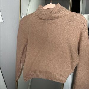 hollister tan turtleneck sweater